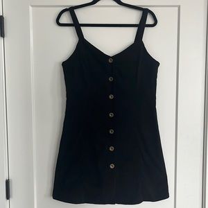 Entro Faux Suede Button Front Mini Dress - L